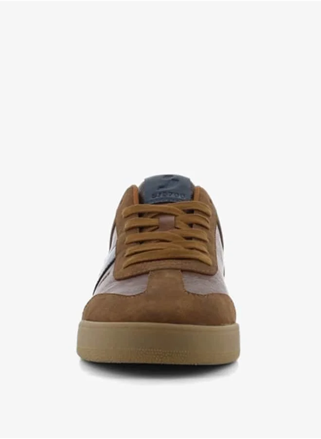 اس جي Men's Panelled Sneakers with Lace-Up Closure