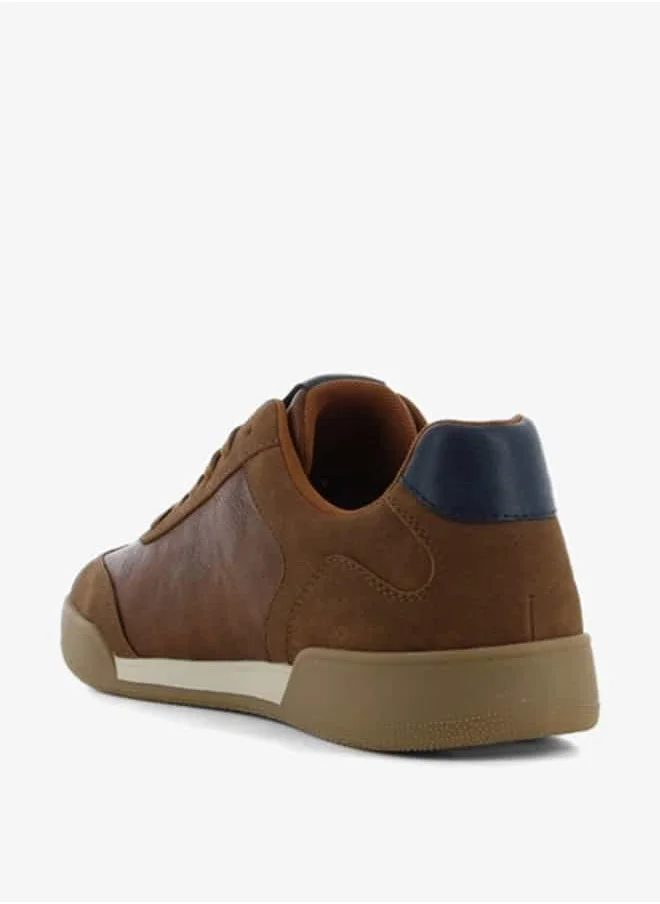 اس جي Men's Panelled Sneakers with Lace-Up Closure