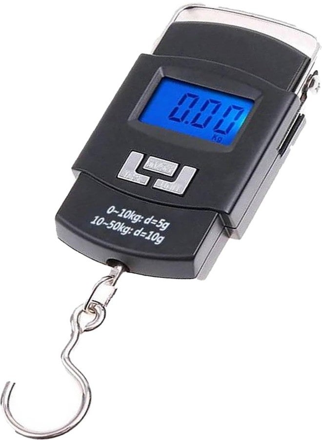 Weight Machine for Luggage, Wait Machine, Luggage Wighing Scale, Digital Weighing Scale, Bag Weighing Scale for Luggage, Electronic Portable Fishing Hook Type Digital LED Screen, 50 kg (Black) Vcx-644 - Image 1