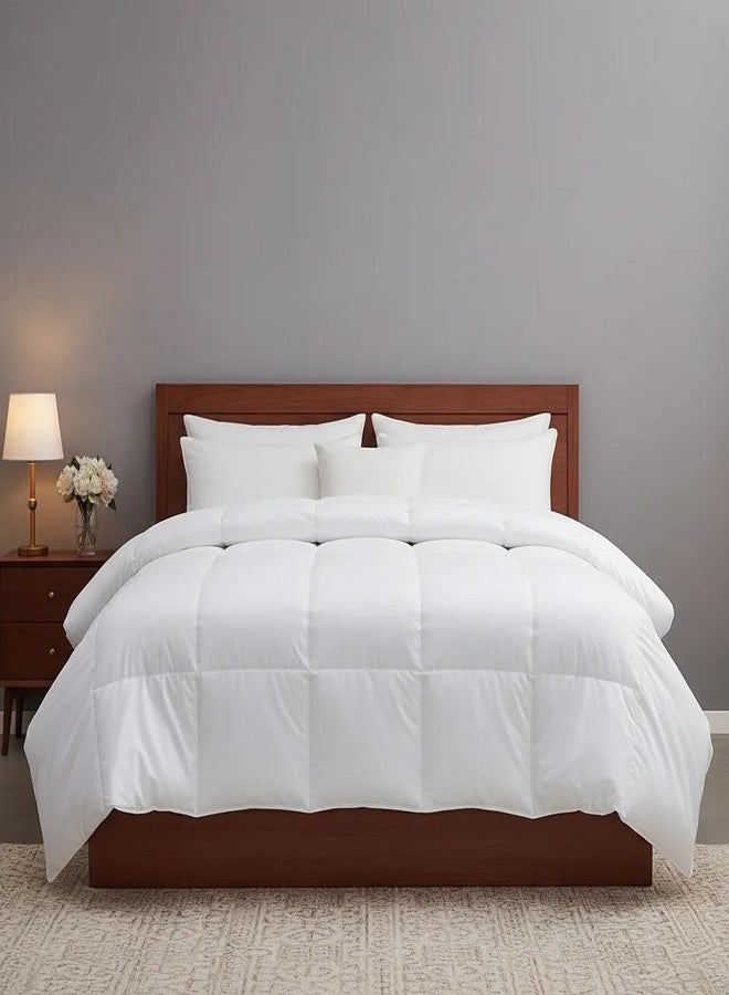 HOMESJUN Queen Size Down Alternative Comforter All Season Quilted Duvet Insert Soft and Fluffy White 90x90 Inches - Image 3
