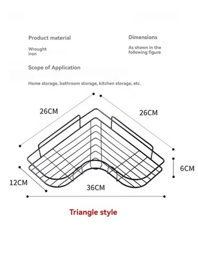 كيلا 2 حزمة رف زاوية لتنظيم الحمام مع شماعة جانبية، منظمات دش لاصقة، أرفف دش من الفولاذ المقاوم للصدأ مقاومة للصدأ، منظمات حمام بدون حفر ورفوف تخزين، موفرة للمساحة، أسود - Image 4
