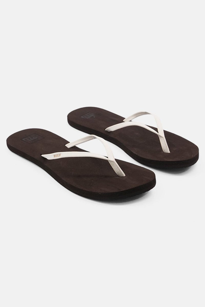 Reef Women Slip On Thong Slippers, White and Brown - Image 1