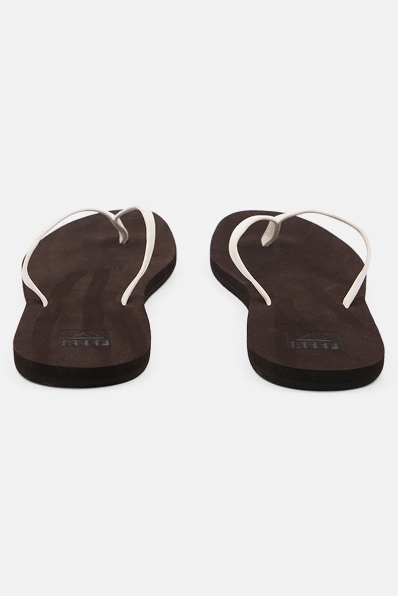 Reef Women Slip On Thong Slippers, White and Brown - Image 2