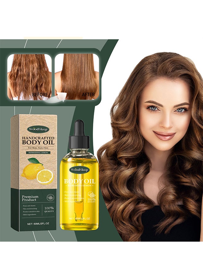 وودسليب زيت الليمون العطري متعدد الأغراض المصنوع يدويًا من WOODSLEEP، غني بالزيت المعدني وزيت بذور الجوجوبا والتوكوفيرول (فيتامين E) وزيت القرفة وزيت قشر الليمون ومكونات أخرى، مناسب للتهدئة والإصلاح والترطيب والزيت العطري العام للجسم بالكامل. - Image 2