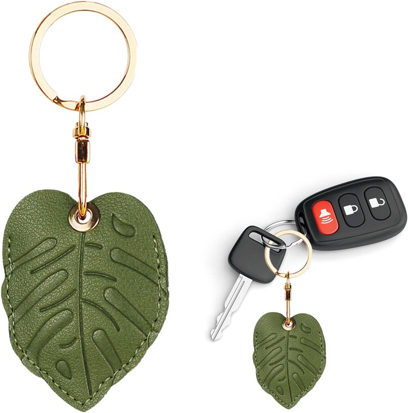 Leather Keychain Case Holder for Apple Air tag,Protective Air Tag Cover with Keychain Ring,Anti-Scratch Air tags Case for Keys，Bags - Image 1