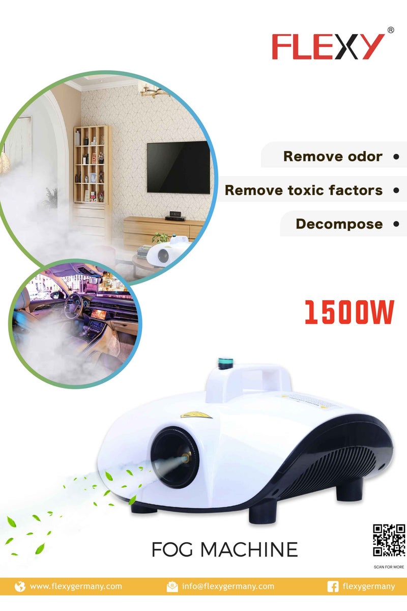 فليكسي 1500 واط المحمولة مطهر آلة الضباب مع نانو ميست / معقم أوتوماتيكي للهواء والسطح / إزالة الرائحة وحماية الجراثيم / سهلة الاستخدام وفعالة للغاية - Image 2
