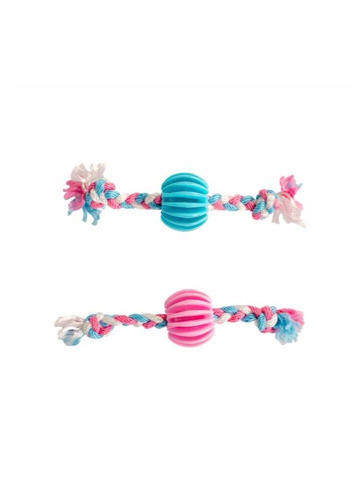 Duvo + Puppy Toy TPR Treat Ball With Nylon Rope 30cm - Image 2