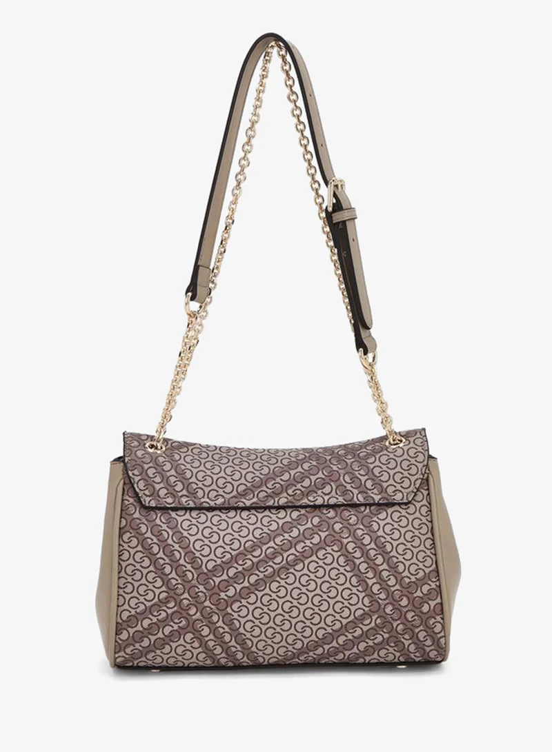 Celeste BEIGE Printed Crossbody Bag With Button Closure for Women | Best Price UAE