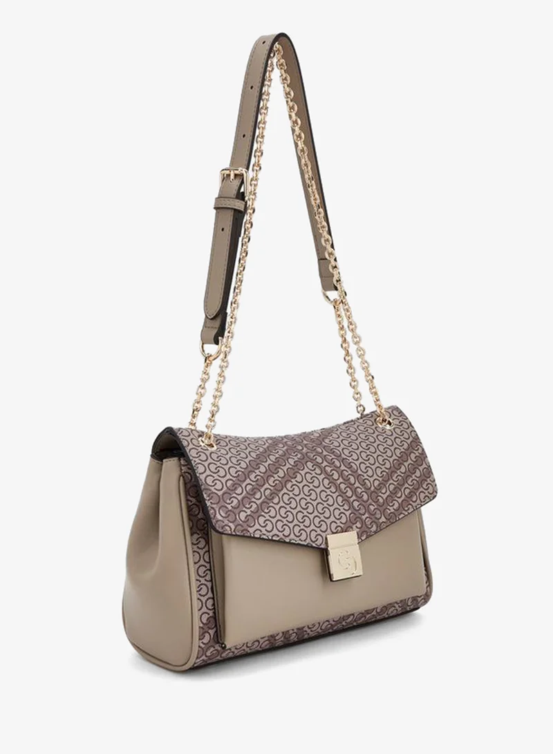 Celeste BEIGE Printed Crossbody Bag With Button Closure for Women | Best Price UAE