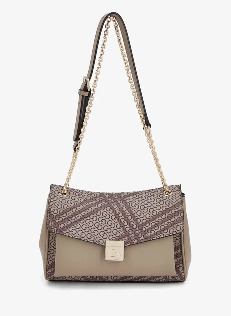 Printed Crossbody Bag With Button Closure
