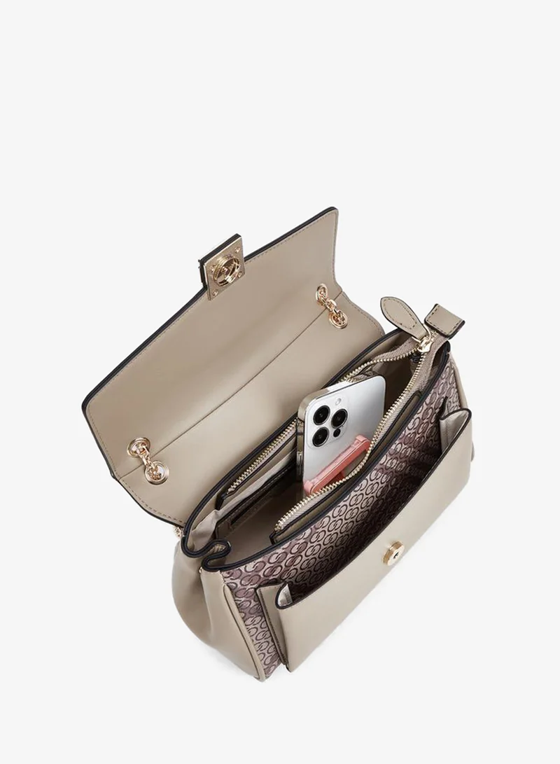 Celeste BEIGE Printed Crossbody Bag With Button Closure for Women | Best Price UAE