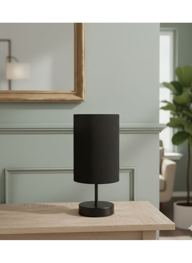 El Rawda Lighting Table Lamp  With A Unique Fabric  And Metal - Modern Table Lamp for Bedroom & Living Room | Color: Black × Black | Size: 35x15x15 cm - Image 2