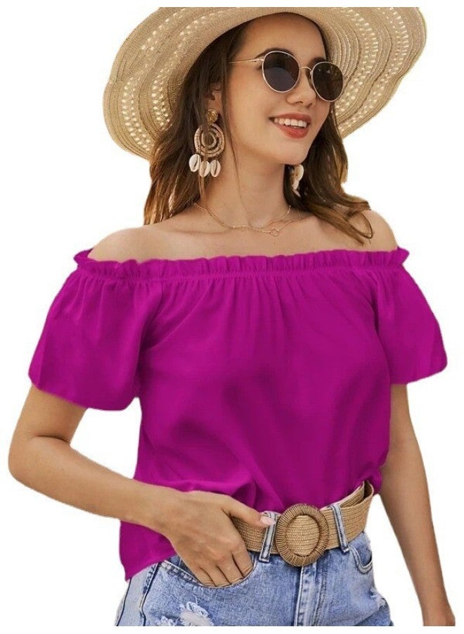 European And American Women's Clothing Spring And Summer New Off-shoulder Ruffled Shirt For Women - Image 1