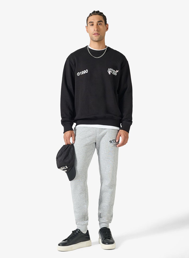 جاك اند جونز سويت شيرت بياقة دائرية بقصة عادية وطبعة - Image 4