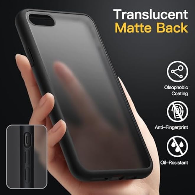 JETech Matte Case for iPhone SE 32 20222020 iPhone 87 47Inch Shockproof Military Grade Drop Protection Frosted Translucent Back Phone Cover AntiFingerprint Black - Image 4