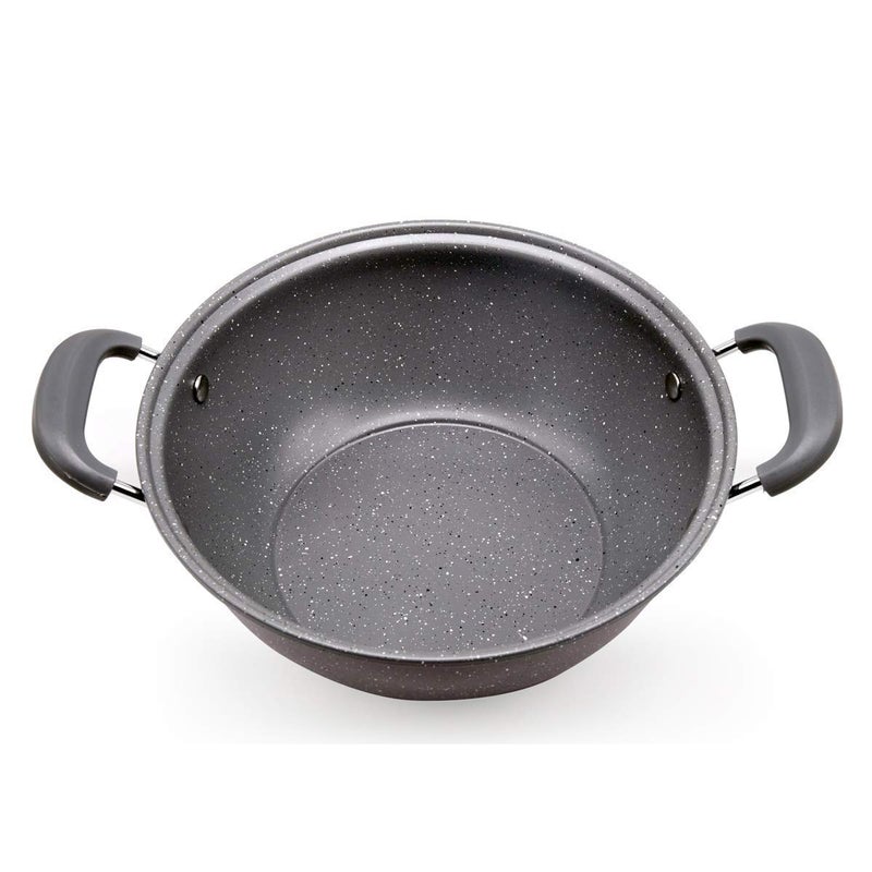 Ketumal Aluminum Non Stick Fry Pan with Lid 22cm Induction Gas Stove Compatible Frying Pan NonStick Cookware Pasta Pot Soup Pot Saute pan Kadai with Glass Lid - Image 5