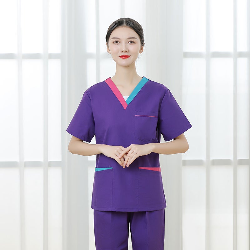 Hand Washing Clothes Set Women'S Short-Sleeved Mandarin Duck Collar Isolation Clothes Operating Room Doctor Beauty Salon Long-Sleeved Hospital Work Clothes - Image 3