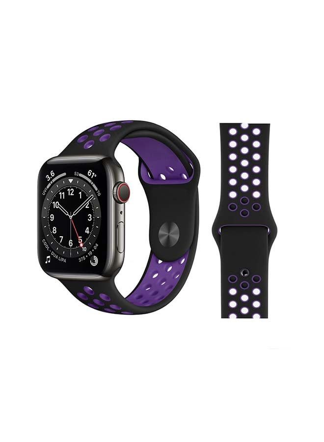 vesus Replacement Band For Apple Watch Series 6/SE/5/4/3/2/1 Black Purple