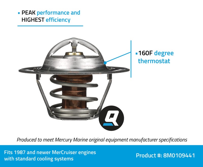 Quicksilver 8M0109441 Replacement Thermostat for MerCruiser Engines - Image 2