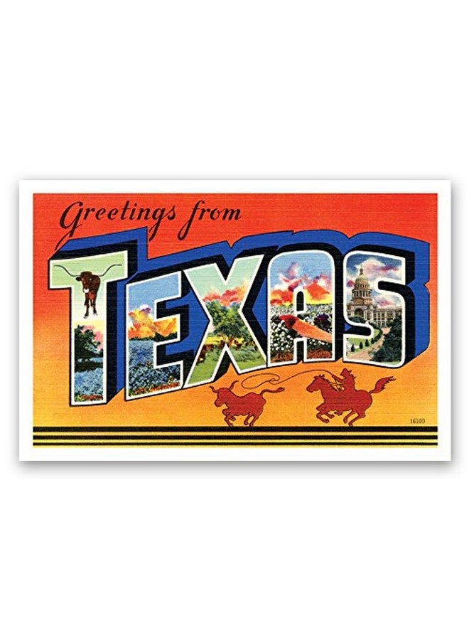 بوست كارد فير مجموعة بطاقات بريدية معاد طباعتها من تكساس مكونة من 20 بطاقة بريدية متطابقة. مجموعة بطاقات بريدية كبيرة الحجم تحمل اسم الولاية الأمريكية (حوالي ثلاثينيات وأربعينيات القرن العشرين). صنع في الولايات المتحدة الأمريكية. - Image 1