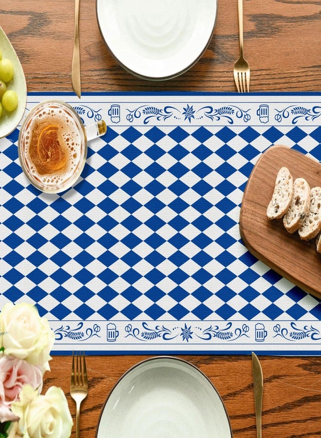Moitkptt Oktoberfest Table Runner with Tassels 12 x 71 Inch Blue and White Table Decorations for Octoberfest Party, Beers Festival Dresser Scarves for Dinner Party Decor Supplies - Image 4