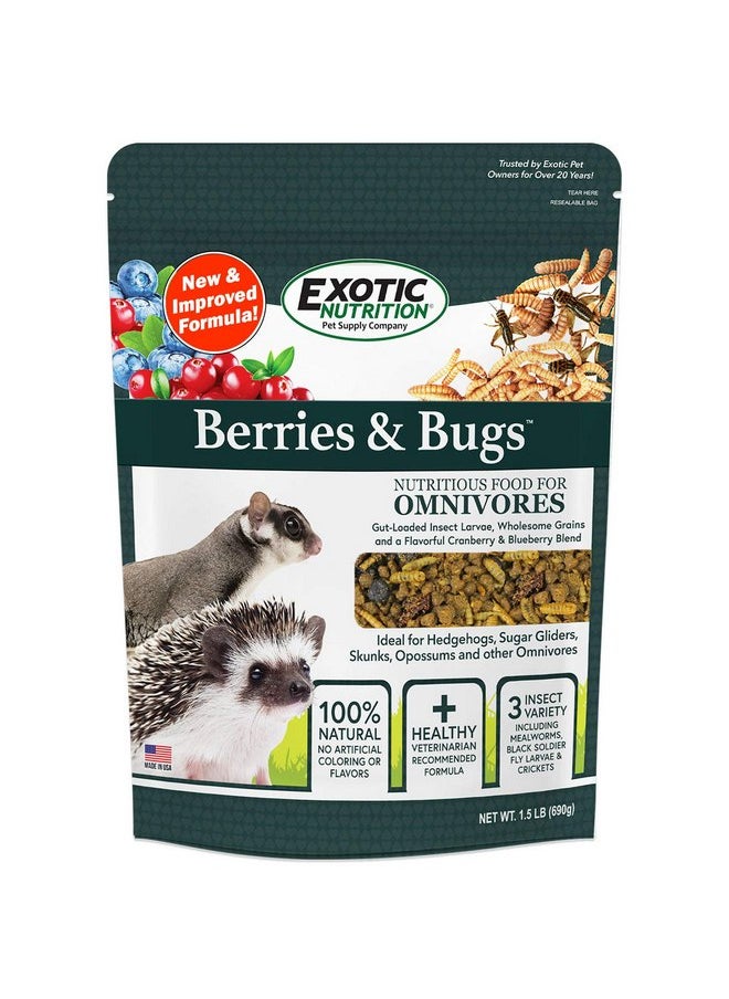 EXOTIC NUTRITION Berries & Bugs - All Natural High Protein High Fiber Food for Hedgehogs, Skunks, Opossums, Sugar Gliders - Universal Insectivore Diet with Fruit, Gut-Loaded Insects, & Healthy Vitamins (1.5 lb)  - Image 3