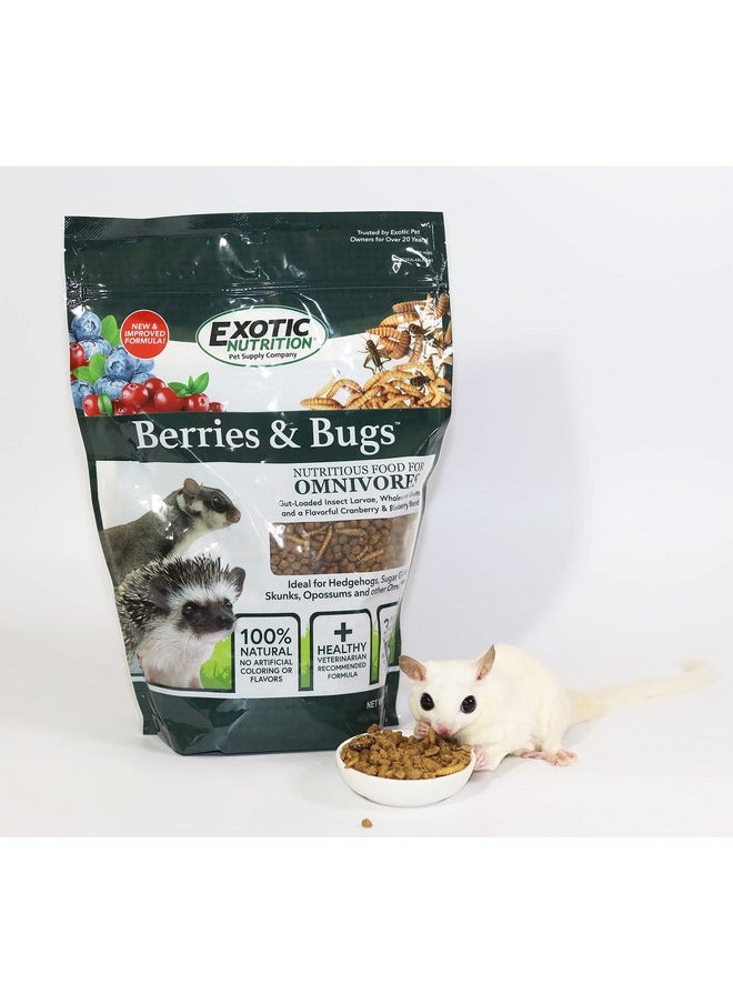 EXOTIC NUTRITION Berries & Bugs - All Natural High Protein High Fiber Food for Hedgehogs, Skunks, Opossums, Sugar Gliders - Universal Insectivore Diet with Fruit, Gut-Loaded Insects, & Healthy Vitamins (1.5 lb)  - Image 2