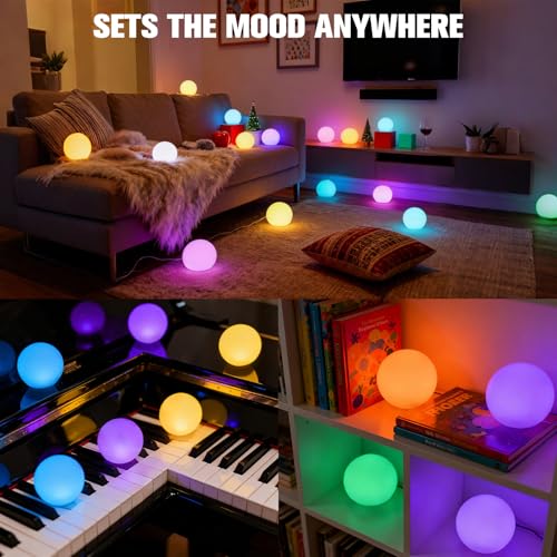 LanPool Floating Pool Light Ball, RGB Color Changing Bath Hot Tub Light, IP68 Waterproof Orb Light up Ball for Pool Gift, Glow Led Pool Balls Lights for Hot Tub,Pond,Bathtub,Spa, Decor Outdoor Indoor(6PCS) - Image 4