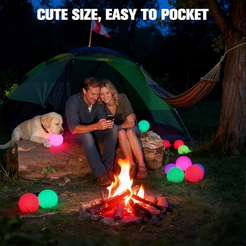LanPool Floating Pool Light Ball, RGB Color Changing Bath Hot Tub Light, IP68 Waterproof Orb Light up Ball for Pool Gift, Glow Led Pool Balls Lights for Hot Tub,Pond,Bathtub,Spa, Decor Outdoor Indoor(6PCS) - Image 2