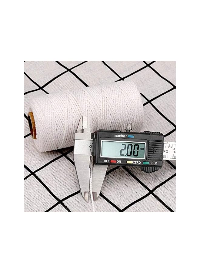 The Bros 100 Yards White DIY Craft Decoration Kitchen Natural Cotton Rope Cooking Twine Food Packaging String for Trussing and Tying Poultry Meat Making Sausage and Gardening Applications (2mm x100)  - Image 2