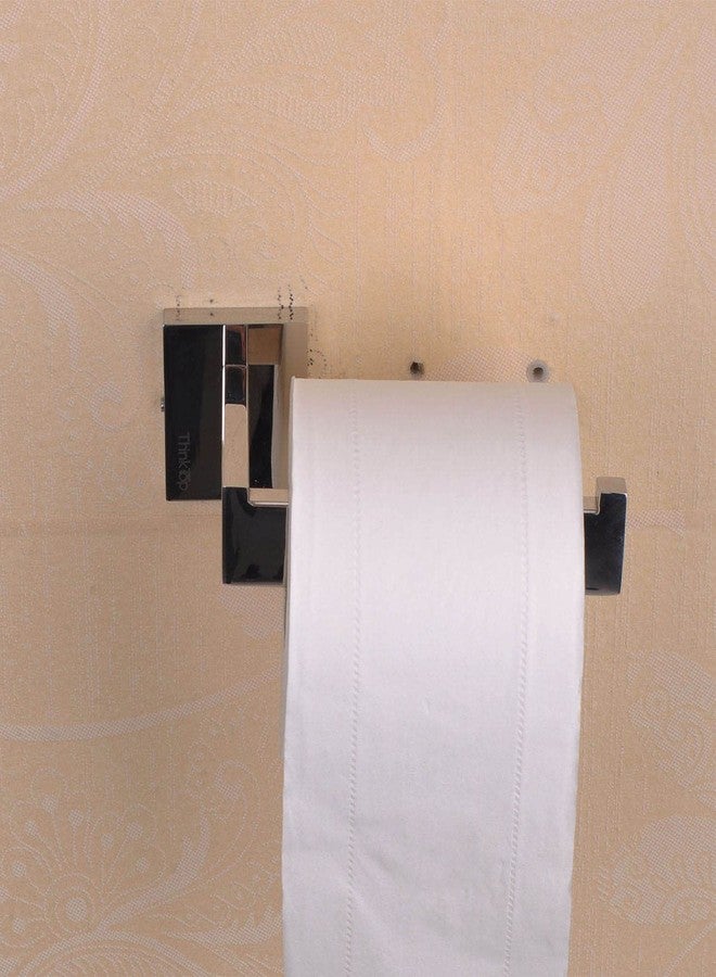 ThinkTop Luxury Sqaure Chrome Toilet Roll Holder Wall Mounted Silver SUS304 Stainless Steel Toilet Paper Holder for Bathroom - Image 3