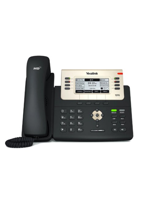 Yealink T27G - High-end SIP IP Phone T27G, with PoE, 3.66-Inch Graphical Display, USB 2.0, Dual-Port Gigabit Ethernet, 6 Lines