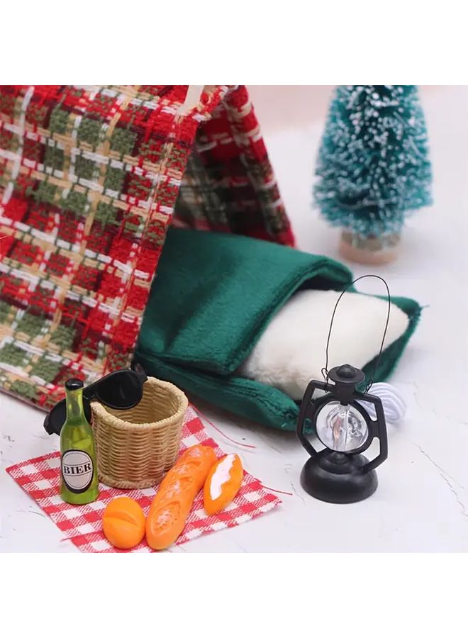 Green Sleeping Bag With Pillow Miniature Dollhouse Decor For Craft Enthusiasts - Image 5