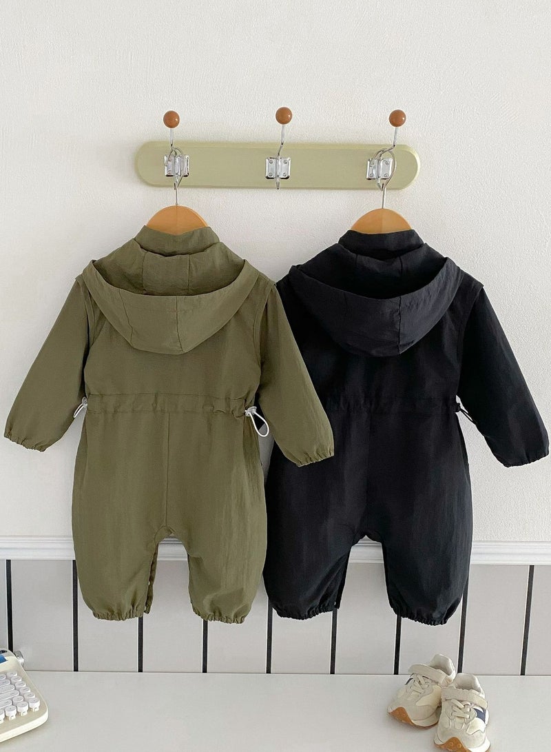 Baby Jumpsuit, Baby Hooded Workwear, Climbing Suit - Image 3