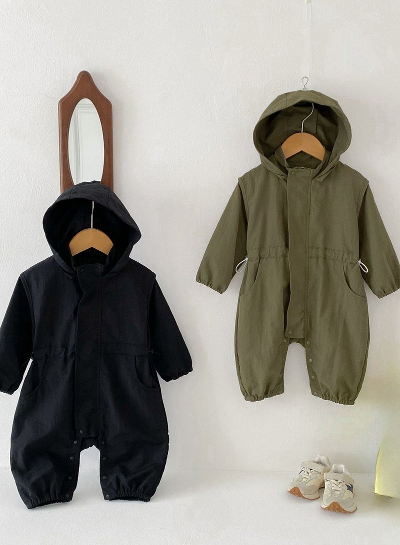 Baby Jumpsuit, Baby Hooded Workwear, Climbing Suit - Image 4
