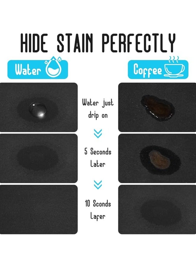 سجادة القهوة - مناسبة لطاولة المطبخ، وعاء القهوة، ماكينة القهوة، ملحقات بار القهوة، أدوات المائدة، صينية ماصة للتجفيف، حصيرة تجفيف مقاومة للماء للغراء الخلفي (أسود) - Image 3