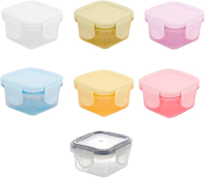 7 Pcs Small Leakproof Condiment Containers with Lids  Reusable Salad Dressing Containers To Go for Adults  Kids