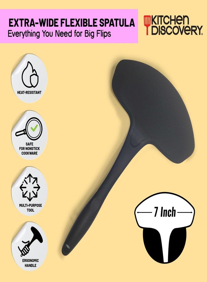Kitchen Discovery Flexible Extra Wide Spatula - Kitchen Discovery - 7 Inch Wide Egg Flipper Pancake Turner for Fried Eggs, Pancakes, Omelets, and Fish - Cooking Nylon Spatula for Nonstick Cookware - Image 2