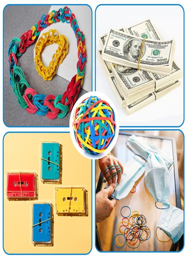 Anvin Rubber Band Ball 180 Around Rubber Bands 150g Elastics Colorful Bands Wrapping Bands Durable Bands for Stationery Document Organizing Stocking Fillers(Assorted Colors in Blue Green Red Yellow) - Image 5