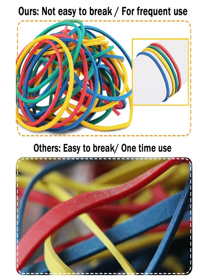 Anvin Rubber Band Ball 180 Around Rubber Bands 150g Elastics Colorful Bands Wrapping Bands Durable Bands for Stationery Document Organizing Stocking Fillers(Assorted Colors in Blue Green Red Yellow) - Image 4