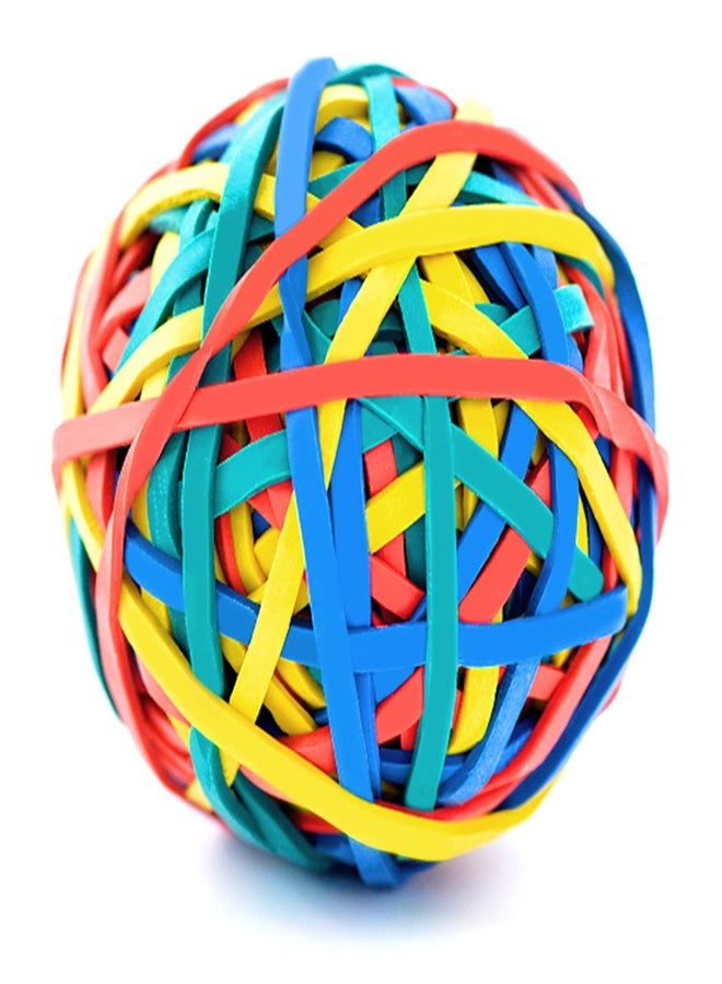 Anvin Rubber Band Ball 180 Around Rubber Bands 150g Elastics Colorful Bands Wrapping Bands Durable Bands for Stationery Document Organizing Stocking Fillers(Assorted Colors in Blue Green Red Yellow) - Image 1