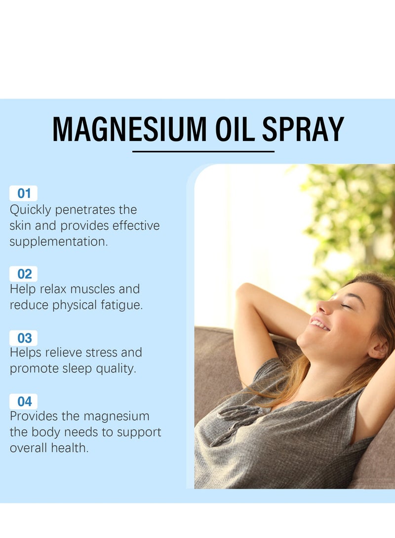بيور رذاذ زيت المغنيسيوم النقي ، رذاذ المغنيسيوم للنوم والقلق - 100٪ نقي وطبيعي ، خالي من الغلوتين ، رذاذ مغنيسيوم غير معدل وراثيا للقدمين ، رذاذ جسم ماجيكال موضعي من المغنيسيوم - 2.02 أونصة سائلة - Image 4