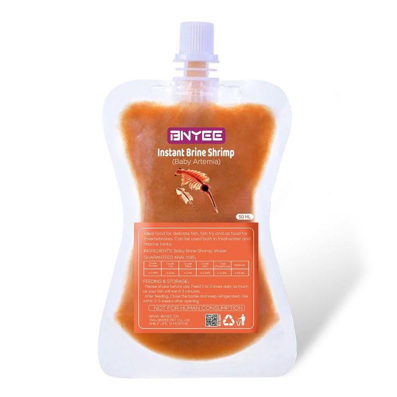 BNYEE Instant Baby Brine Shrimp - Non-Living Fry/Larvae Fish Food, Also Suitable for Small Fish, Corals, Jellyfish, Seahorses, and Invertebrates - Image 1