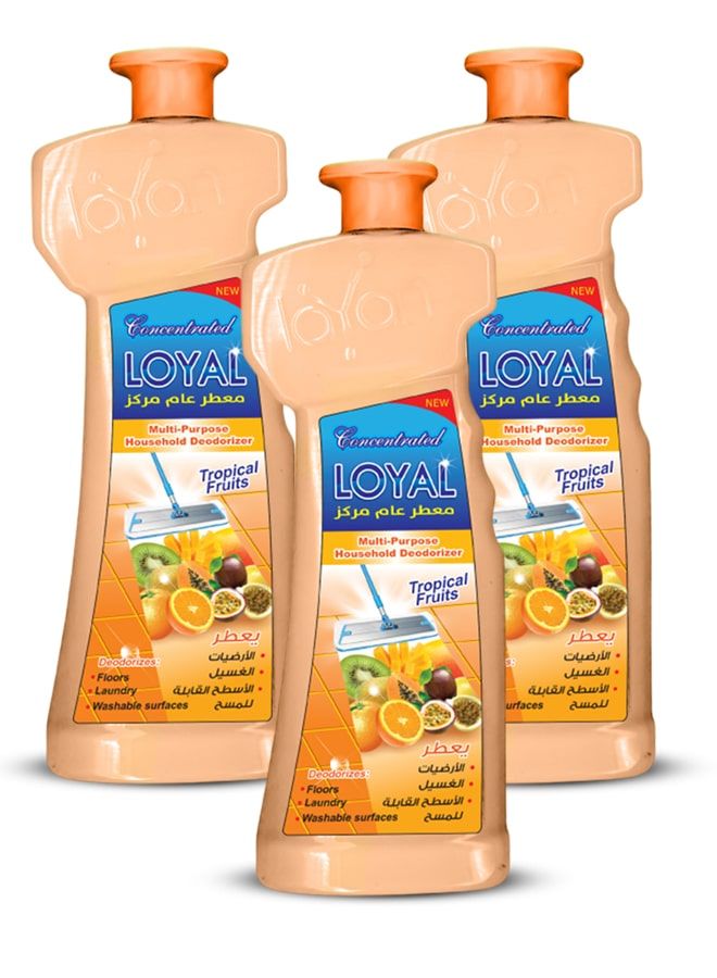 loyal Multi-Purpose Household Deodorizer Concentrated Gel, Tropical Fruits, 3x2100ml