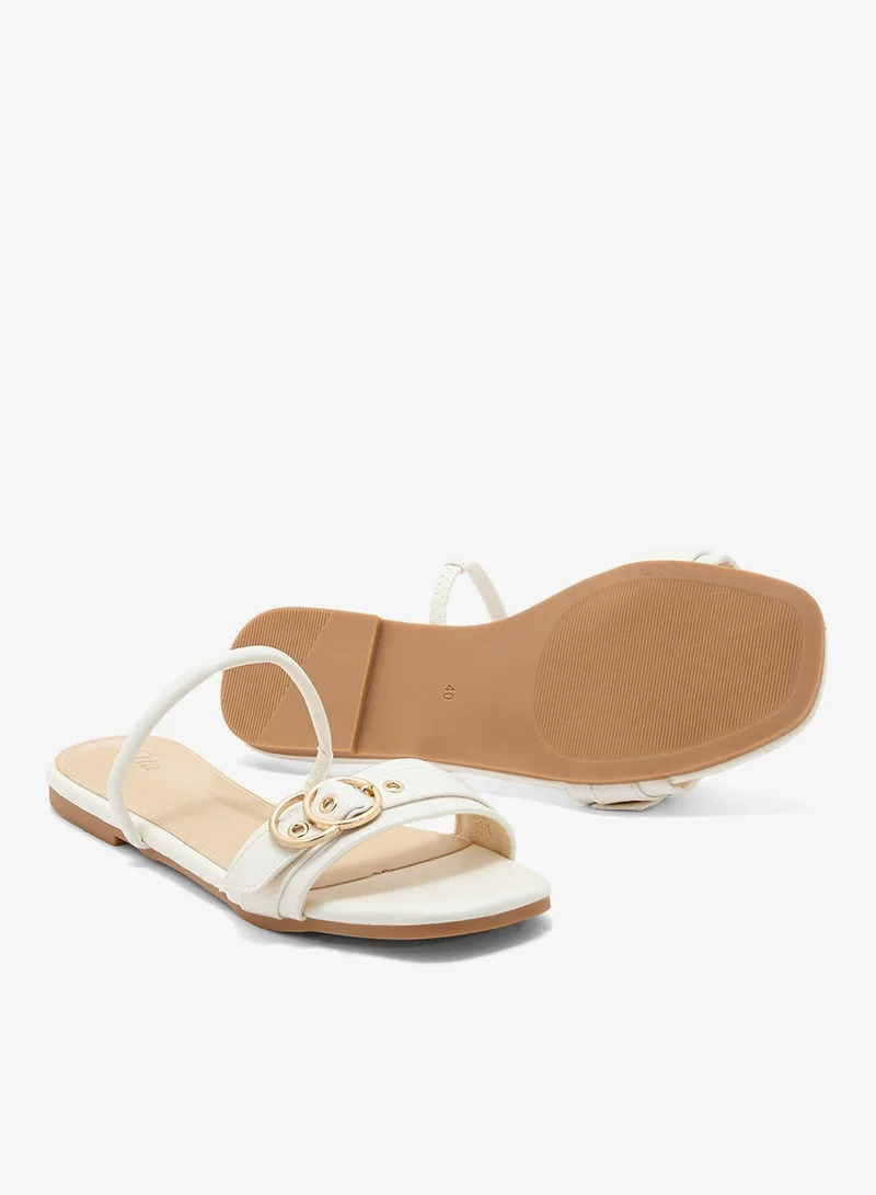 Ella White Sling Back Flat Sandal for Women | Best Price UAE