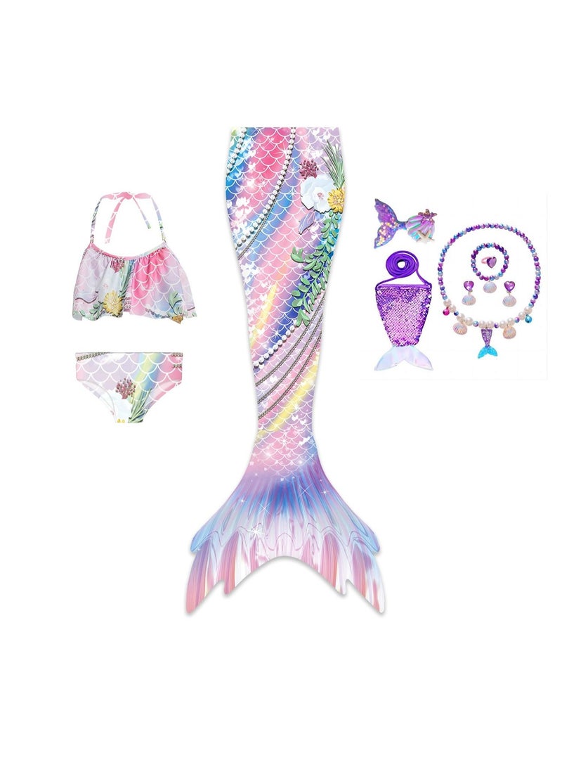 10-Piece Mermaid Tail Swimming Costume Set - Image 1