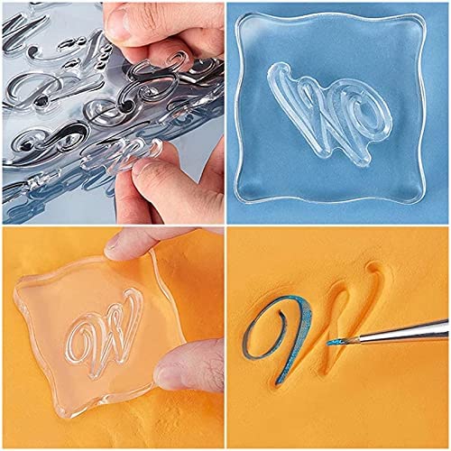 RJUN Alphabet Cake Stamp Tools Cookie Stamp Set Alphabet Numbers Fondant Cake Mold (9 pieces) - Image 3