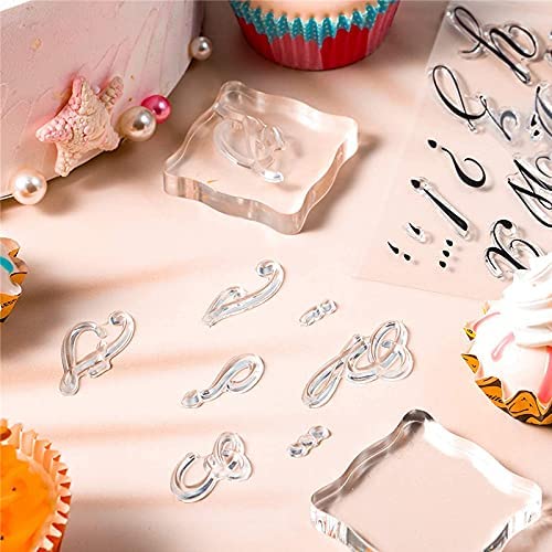 RJUN Alphabet Cake Stamp Tools Cookie Stamp Set Alphabet Numbers Fondant Cake Mold (9 pieces) - Image 5