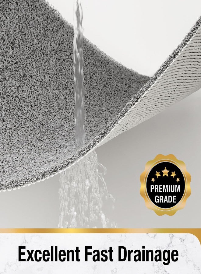 HITSLAM Non Slip Shower Mat for Textured Tub Floor, 21x21 Inch Square Loofah Bath Mat for Inside Shower Stall, Quick Drying, No Suction Cups, Grey - Image 5