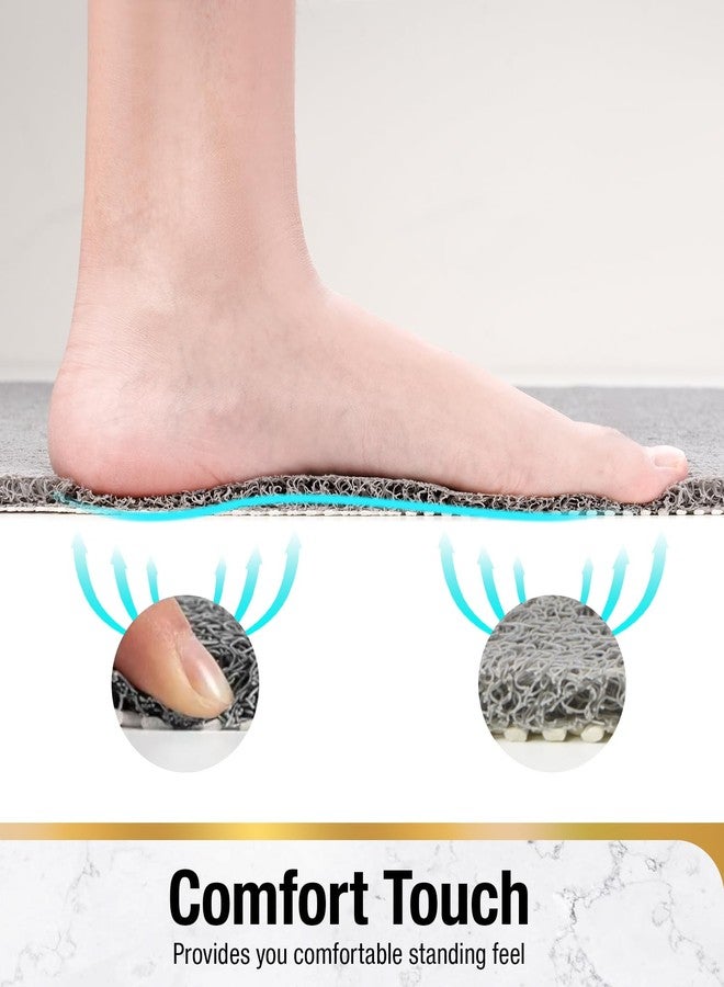 HITSLAM Non Slip Shower Mat for Textured Tub Floor, 21x21 Inch Square Loofah Bath Mat for Inside Shower Stall, Quick Drying, No Suction Cups, Grey - Image 4